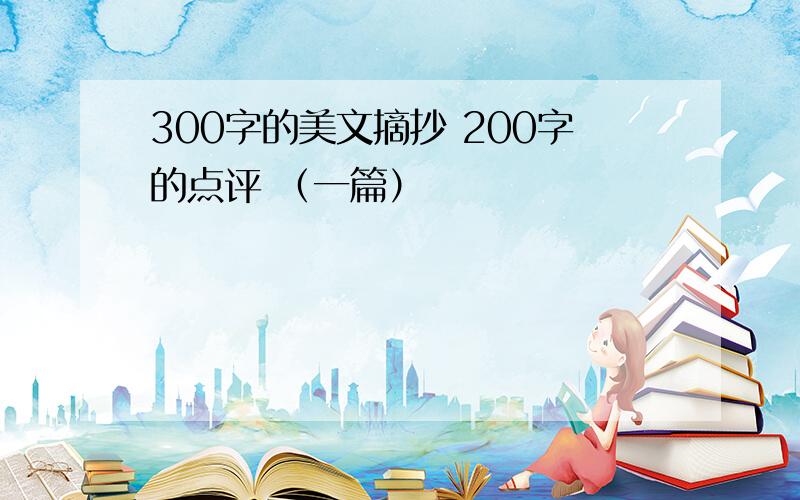 300字的美文摘抄 200字的点评 （一篇）