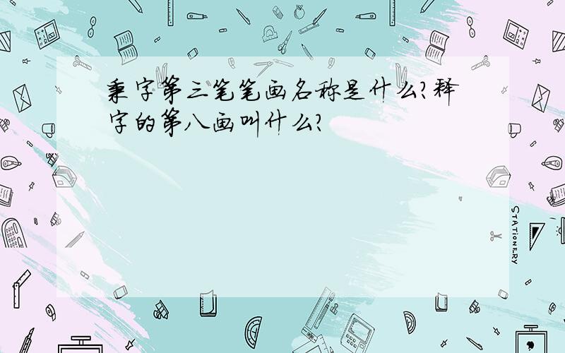 秉字第三笔笔画名称是什么?释字的第八画叫什么?