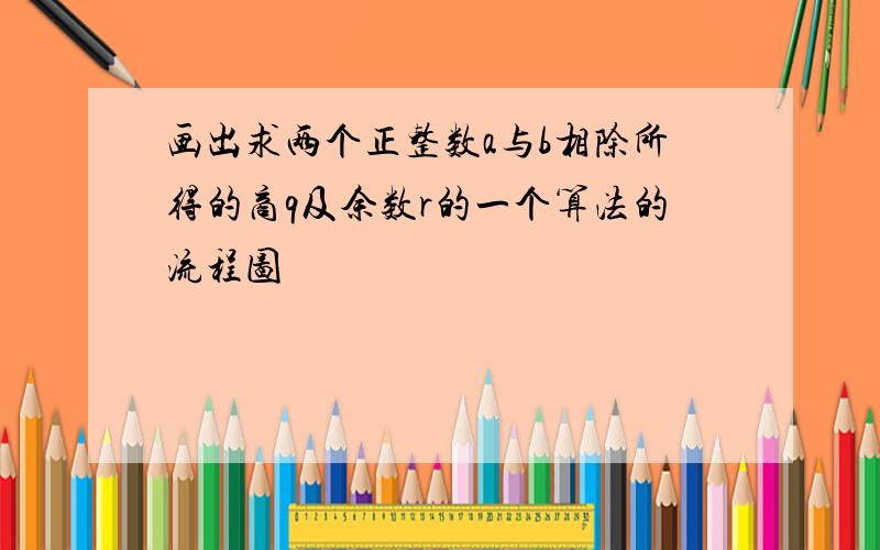 画出求两个正整数a与b相除所得的商q及余数r的一个算法的流程图