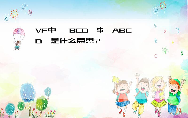 VF中 〃BCD〃$〃ABCD〃是什么意思?