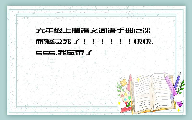 六年级上册语文词语手册12课解释急死了！！！！！！快快，555，我忘带了