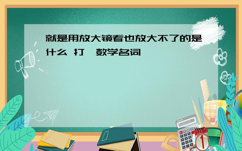 就是用放大镜看也放大不了的是什么 打一数学名词