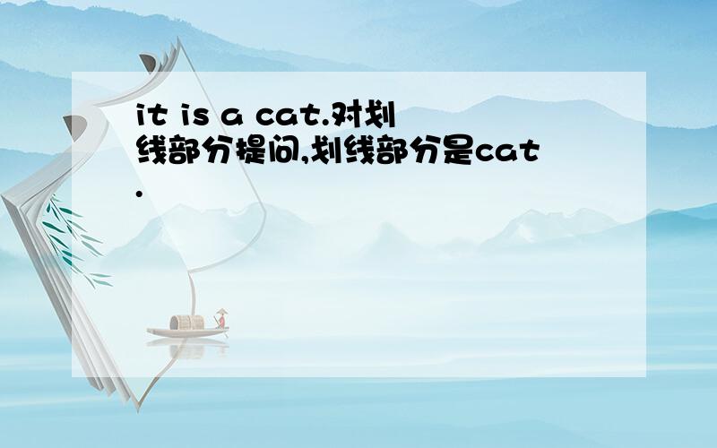 it is a cat.对划线部分提问,划线部分是cat.