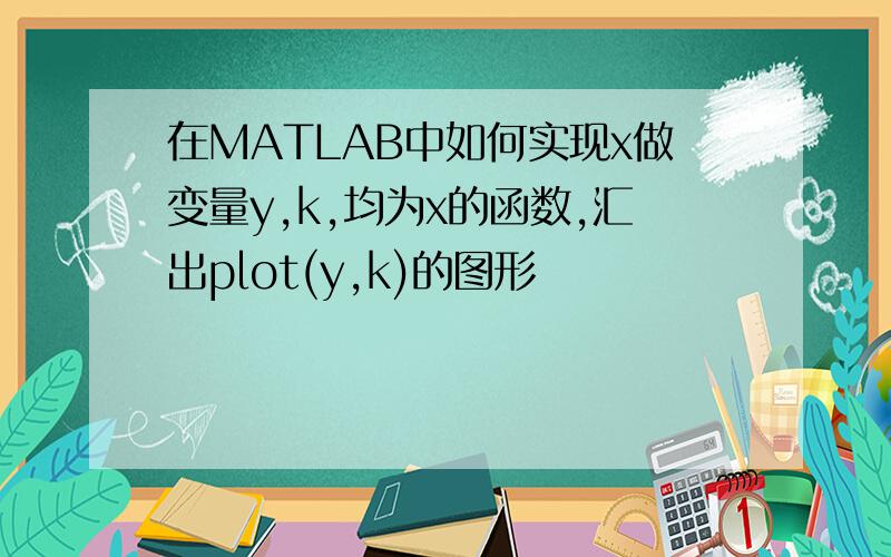 在MATLAB中如何实现x做变量y,k,均为x的函数,汇出plot(y,k)的图形