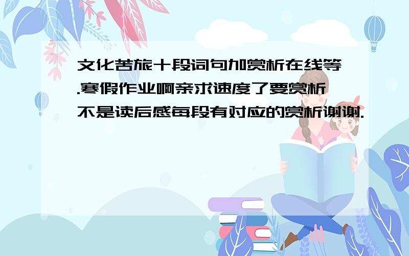 文化苦旅十段词句加赏析在线等.寒假作业啊亲求速度了要赏析不是读后感每段有对应的赏析谢谢.