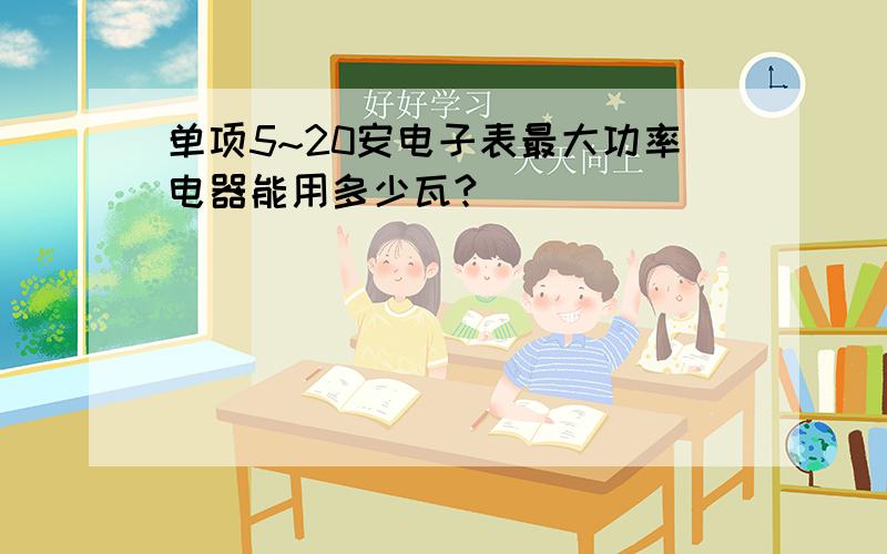 单项5~20安电子表最大功率电器能用多少瓦?