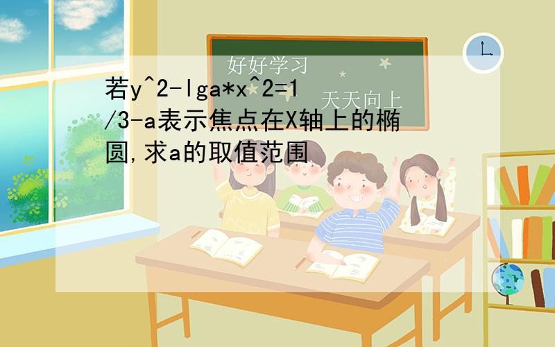 若y^2-lga*x^2=1/3-a表示焦点在X轴上的椭圆,求a的取值范围