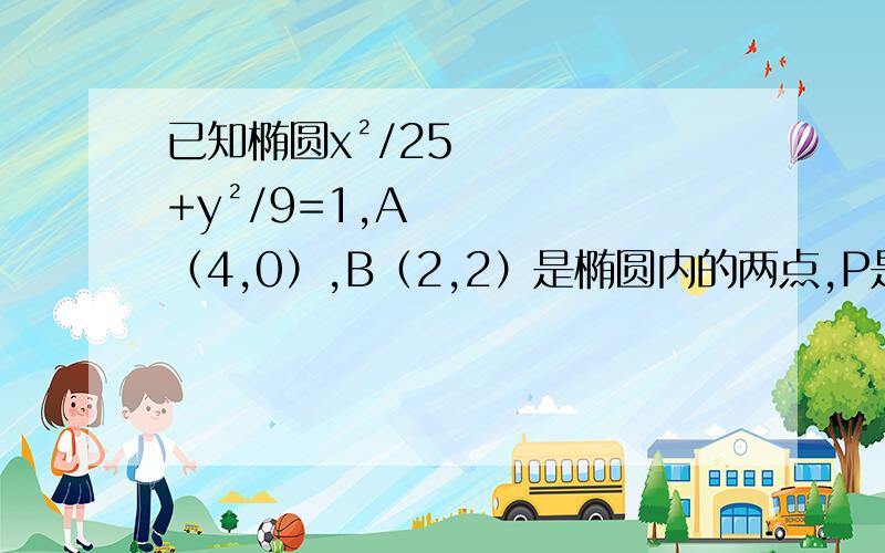 已知椭圆x²/25+y²/9=1,A（4,0）,B（2,2）是椭圆内的两点,P是椭圆上任一点.（1）求5/4|PA|+|PB|的最小值.（2）求|PA|+|PB|的最小值和最大值.