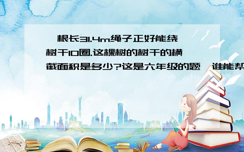 一根长31.4m绳子正好能绕树干10圈.这棵树的树干的横截面积是多少?这是六年级的题,谁能帮我解答