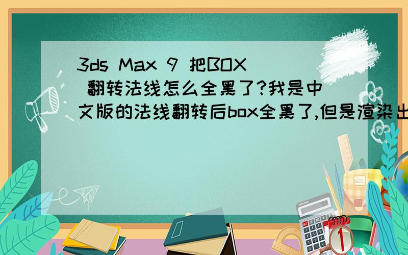 3ds Max 9 把BOX 翻转法线怎么全黑了?我是中文版的法线翻转后box全黑了,但是渲染出来效果都有.请用中文回答