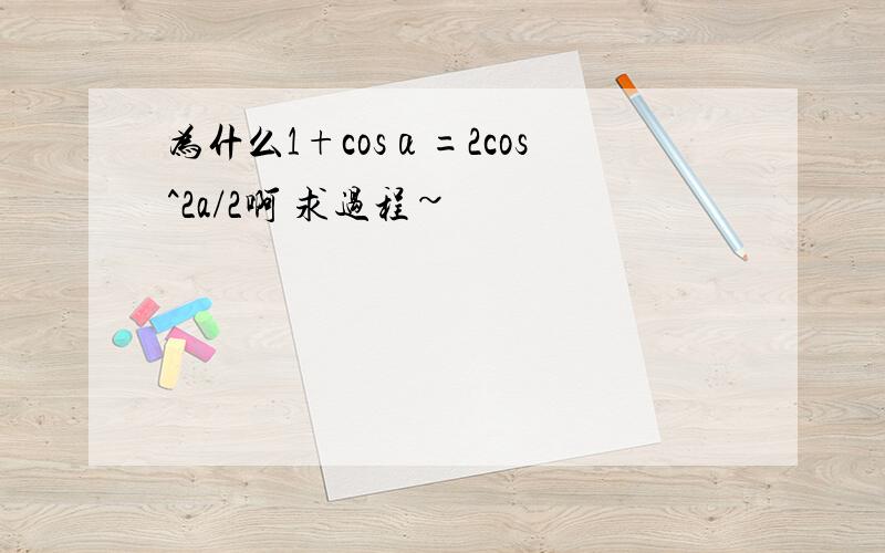 为什么1+cosα=2cos^2a/2啊 求过程~