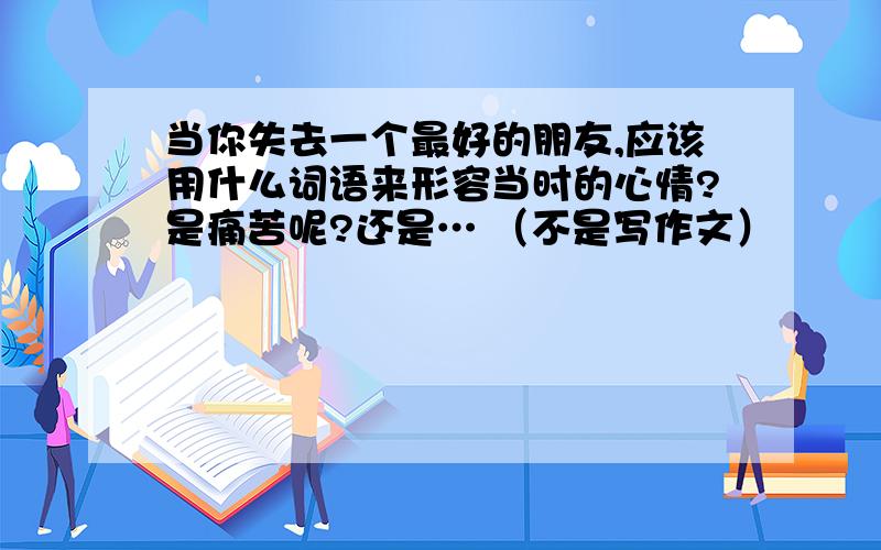 当你失去一个最好的朋友,应该用什么词语来形容当时的心情?是痛苦呢?还是… （不是写作文）