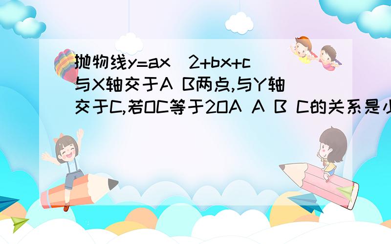 抛物线y=ax^2+bx+c与X轴交于A B两点,与Y轴交于C,若OC等于2OA A B C的关系是小 a b c的关系