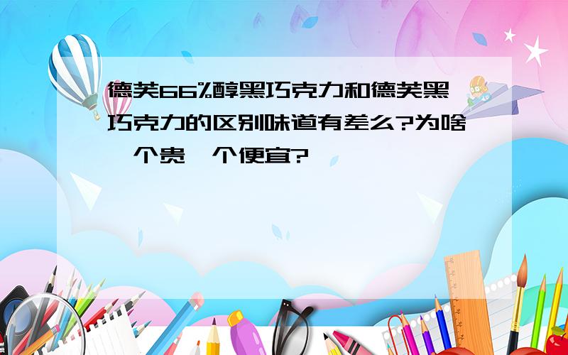 德芙66%醇黑巧克力和德芙黑巧克力的区别味道有差么?为啥一个贵一个便宜?