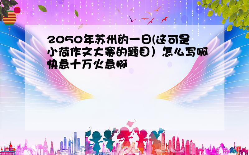 2050年苏州的一日(这可是小荷作文大赛的题目）怎么写啊快急十万火急啊