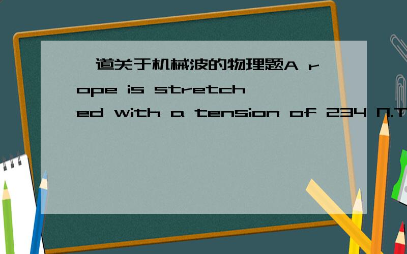 一道关于机械波的物理题A rope is stretched with a tension of 234 N.The rope is of length 10.6 m with a mass of 146 g.Two pulses are formed at opposite ends of the rope,separated in time by 40.0 ms.Determine how far from the farther end of t