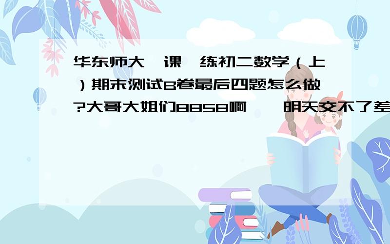 华东师大一课一练初二数学（上）期末测试B卷最后四题怎么做?大哥大姐们8858啊……明天交不了差可麻烦了!