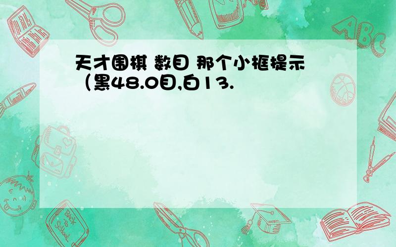 天才围棋 数目 那个小框提示（黑48.0目,白13.