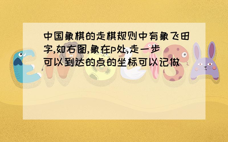 中国象棋的走棋规则中有象飞田字,如右图,象在p处,走一步可以到达的点的坐标可以记做______.