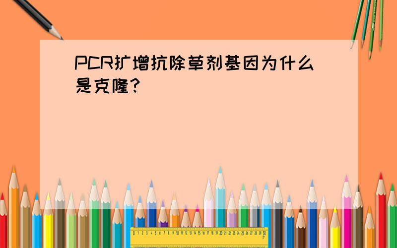 PCR扩增抗除草剂基因为什么是克隆?