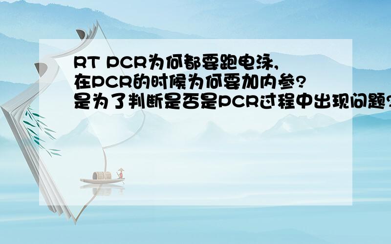 RT PCR为何都要跑电泳,在PCR的时候为何要加内参?是为了判断是否是PCR过程中出现问题?内参跑不出来而cDNA能跑出来是怎么回事,相反又是怎么回事?