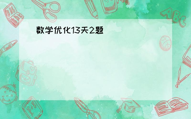 数学优化13天2题