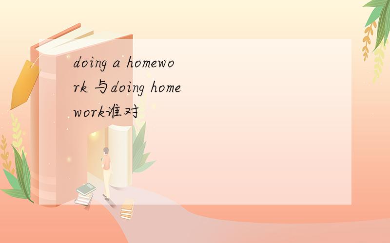 doing a homework 与doing homework谁对