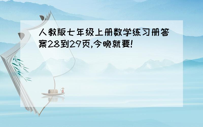 人教版七年级上册数学练习册答案28到29页,今晚就要!