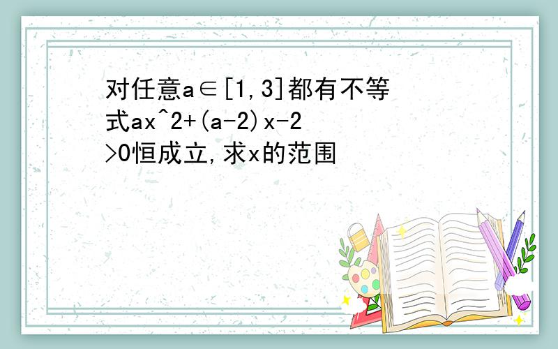 对任意a∈[1,3]都有不等式ax^2+(a-2)x-2>0恒成立,求x的范围