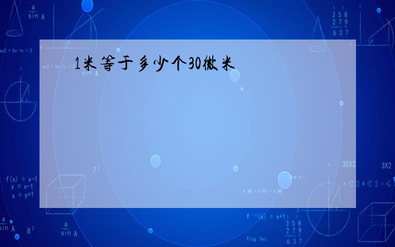 1米等于多少个30微米