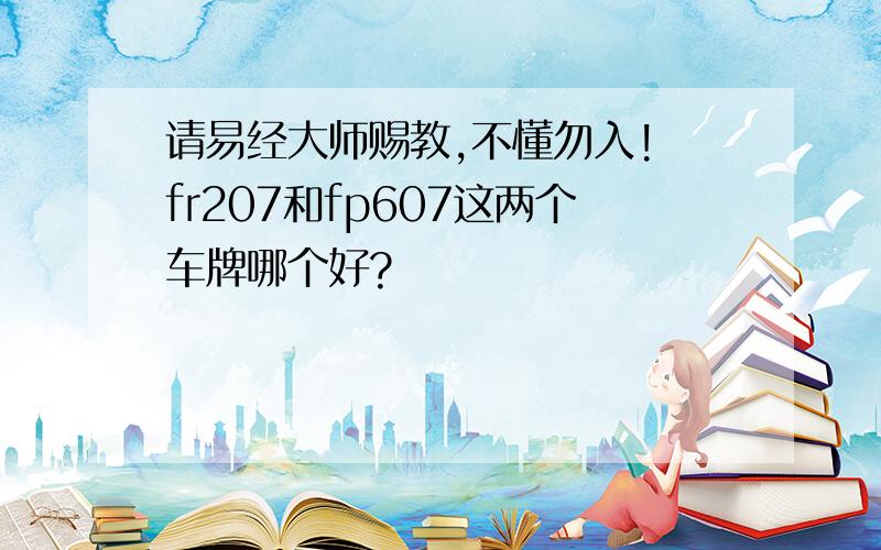 请易经大师赐教,不懂勿入! fr207和fp607这两个车牌哪个好?