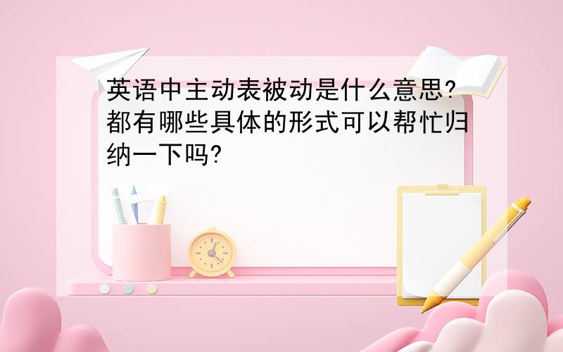 英语中主动表被动是什么意思?都有哪些具体的形式可以帮忙归纳一下吗?