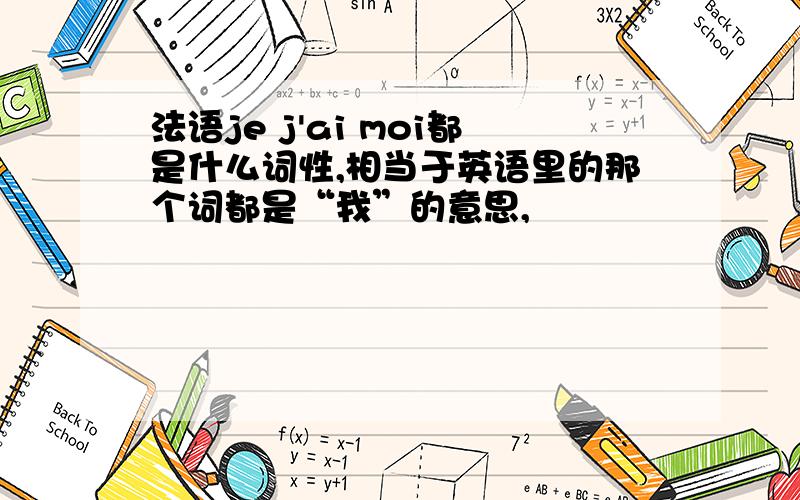 法语je j'ai moi都是什么词性,相当于英语里的那个词都是“我”的意思,