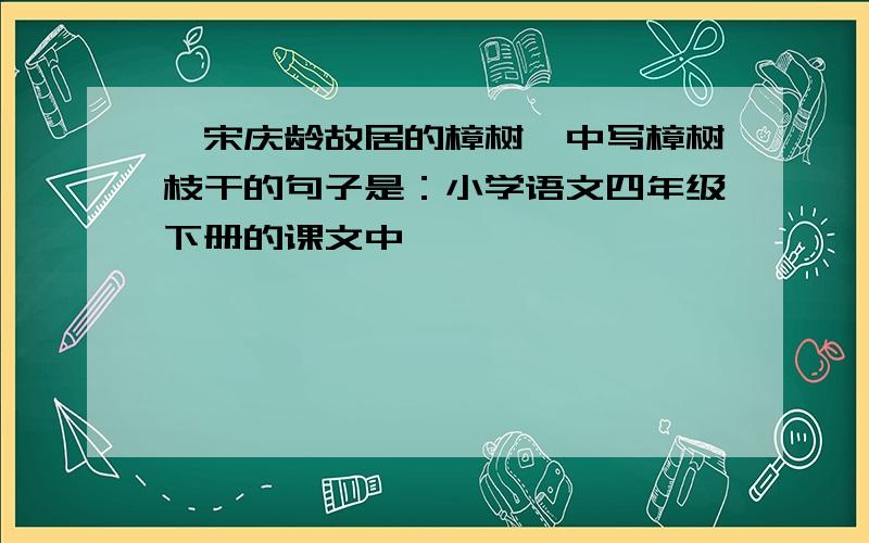 《宋庆龄故居的樟树》中写樟树枝干的句子是：小学语文四年级下册的课文中