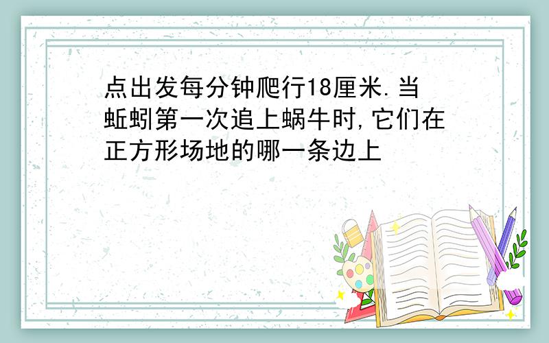 点出发每分钟爬行18厘米.当蚯蚓第一次追上蜗牛时,它们在正方形场地的哪一条边上