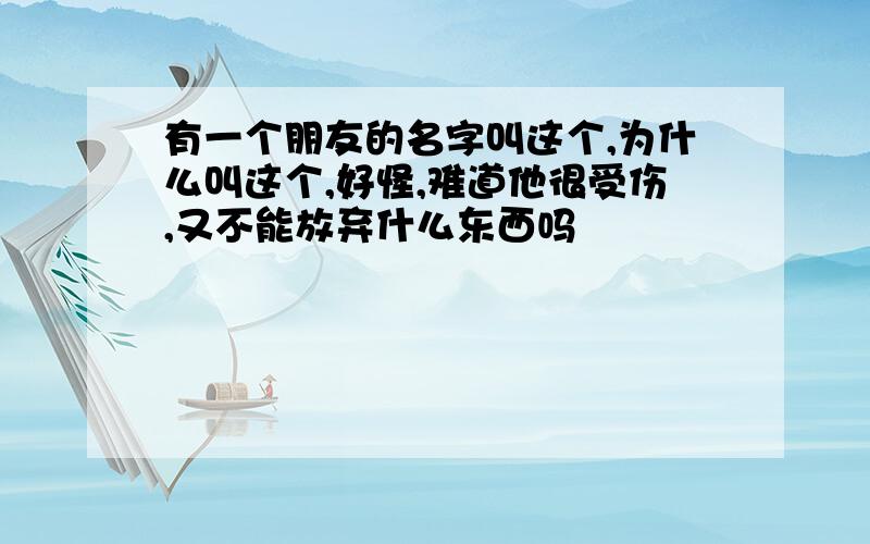 有一个朋友的名字叫这个,为什么叫这个,好怪,难道他很受伤,又不能放弃什么东西吗