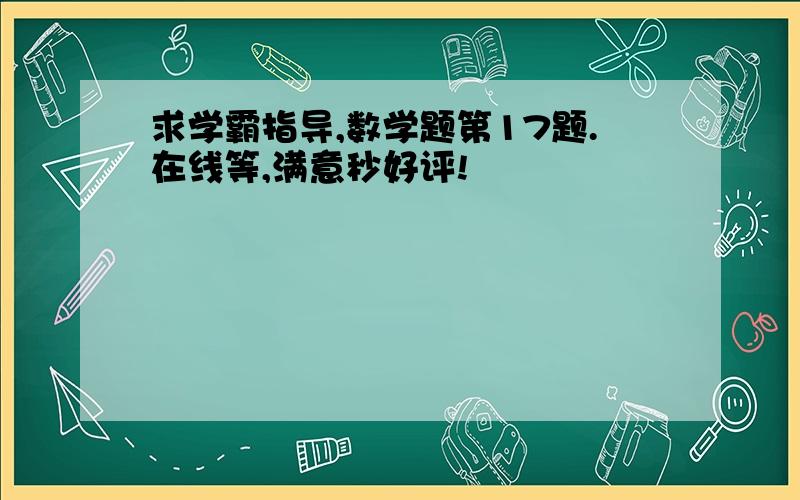 求学霸指导,数学题第17题.在线等,满意秒好评!