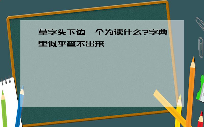 草字头下边一个为读什么?字典里似乎查不出来