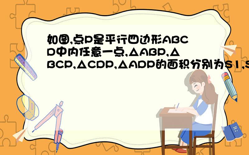 如图,点P是平行四边形ABCD中内任意一点,△ABP,△BCP,△CDP,△ADP的面积分别为S1,S2,S3,S4,则一定成立的是