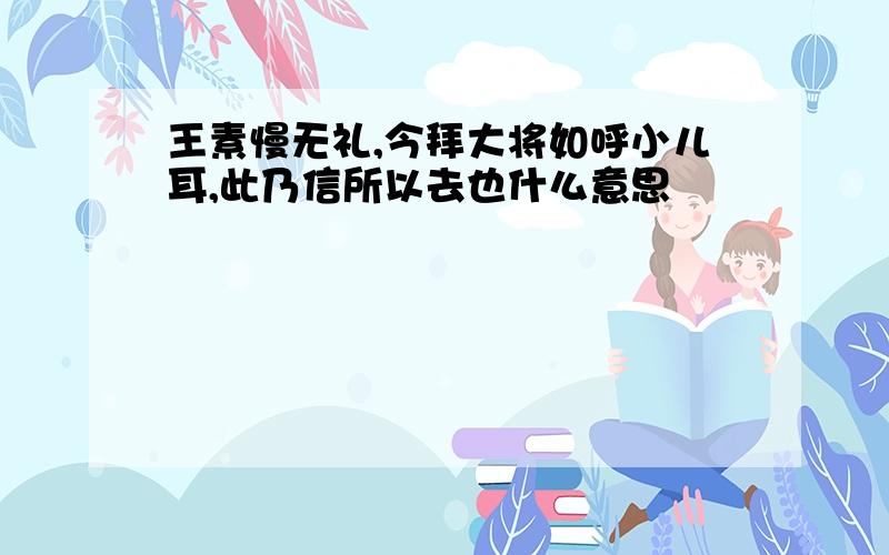 王素慢无礼,今拜大将如呼小儿耳,此乃信所以去也什么意思