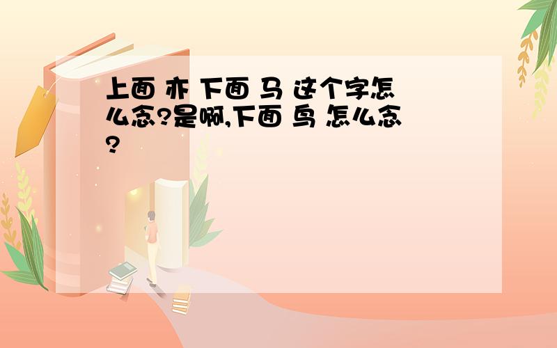 上面 亦 下面 马 这个字怎么念?是啊,下面 鸟 怎么念?