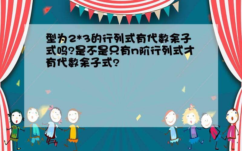 型为2*3的行列式有代数余子式吗?是不是只有n阶行列式才有代数余子式?