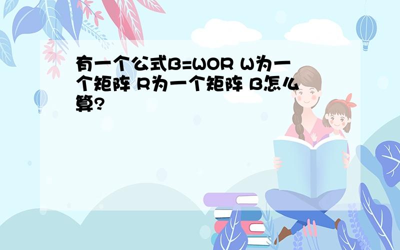 有一个公式B=WOR W为一个矩阵 R为一个矩阵 B怎么算?