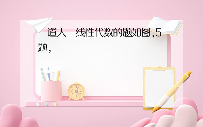 一道大一线性代数的题如图,5题,