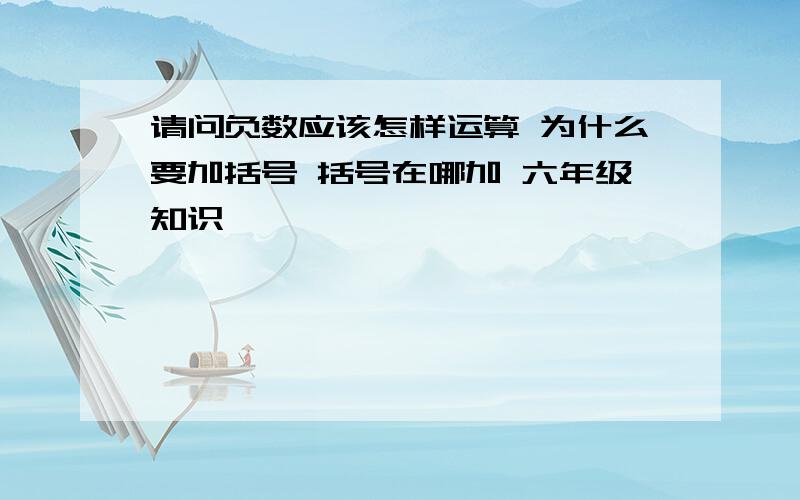 请问负数应该怎样运算 为什么要加括号 括号在哪加 六年级知识