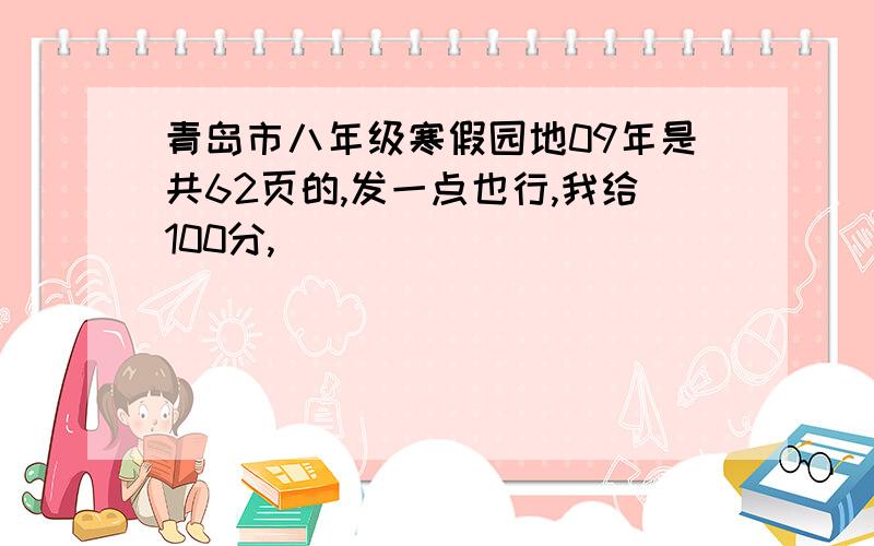 青岛市八年级寒假园地09年是共62页的,发一点也行,我给100分,