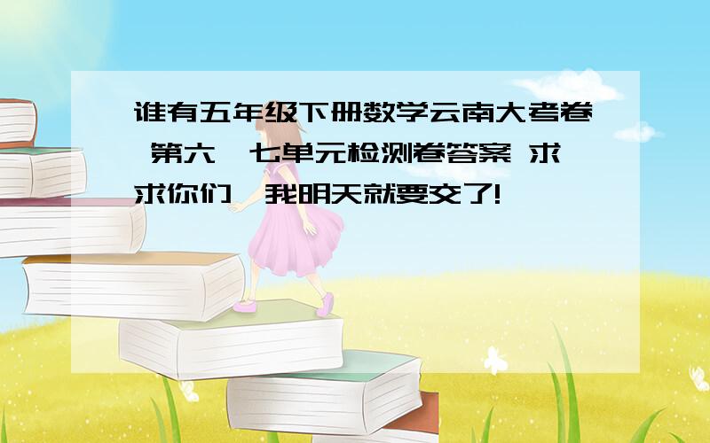 谁有五年级下册数学云南大考卷 第六、七单元检测卷答案 求求你们,我明天就要交了!