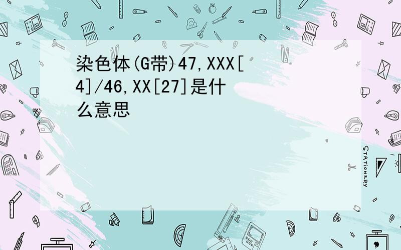 染色体(G带)47,XXX[4]/46,XX[27]是什么意思