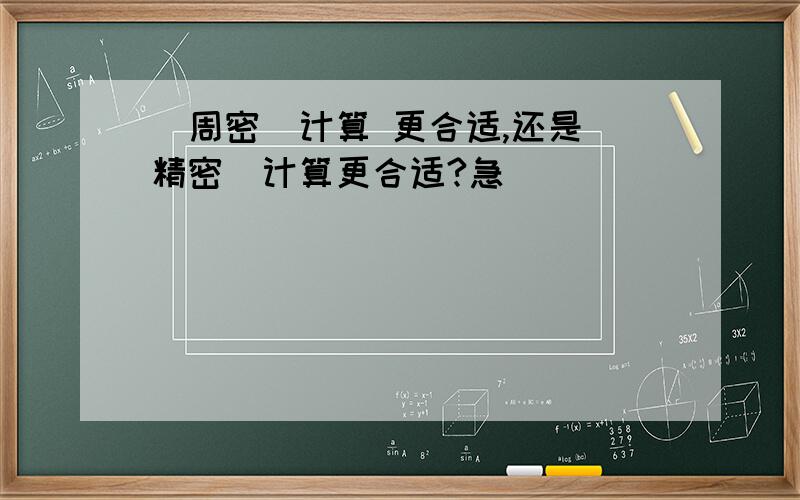 (周密）计算 更合适,还是（精密）计算更合适?急