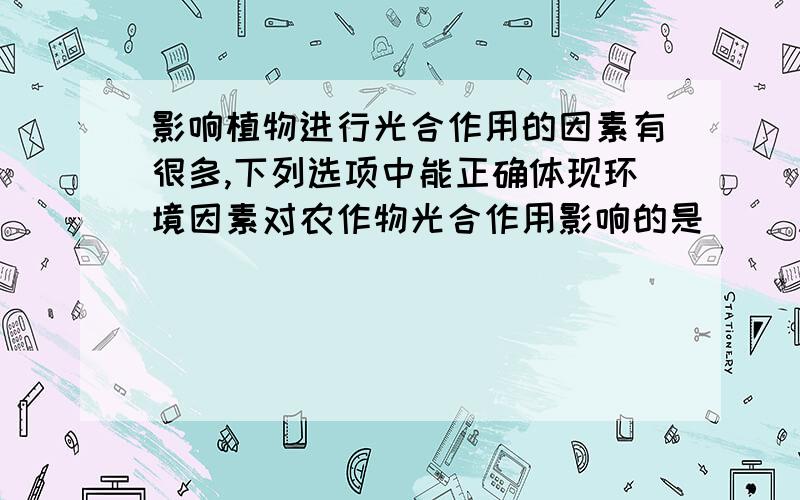 影响植物进行光合作用的因素有很多,下列选项中能正确体现环境因素对农作物光合作用影响的是( )A.白天温度越高,高梁积累的光合产物越多B.土壤中氮素不足会使棉花光合作用强度下降C.环